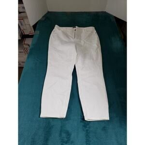 Talbots Jeans Size 4 Petite Womens White Stretch Pants Mid Rise Jegging Crop